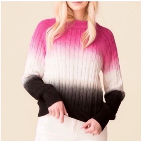 Veda Crema Dip Dye Cable Knit Pullover Sweater - Picture 1 of 5